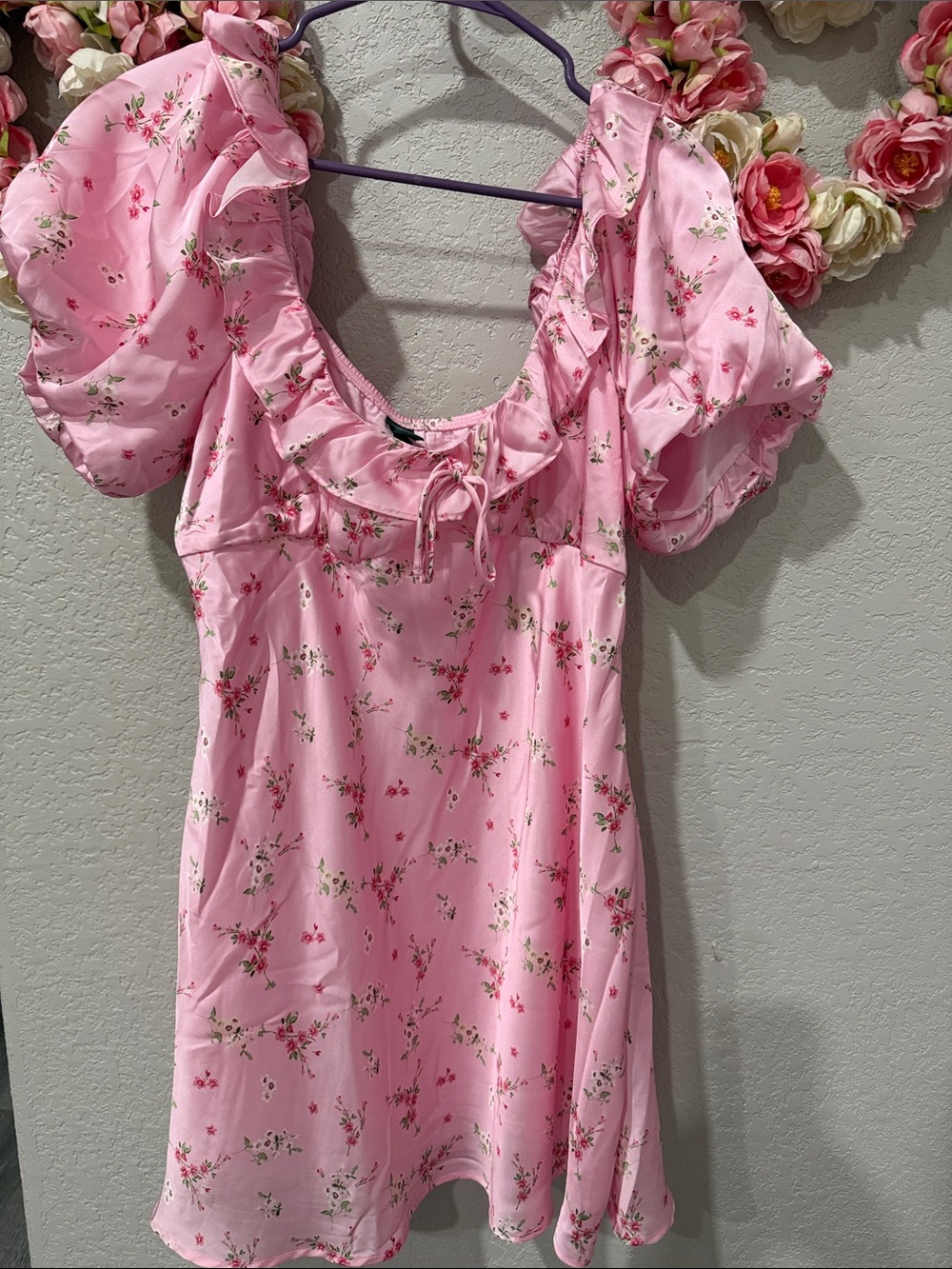 wild fable Pink Floral Tie-Front Dress